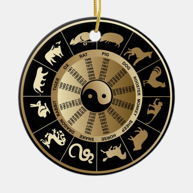 Ornements chinois de Noël de zodiaque (Devant)