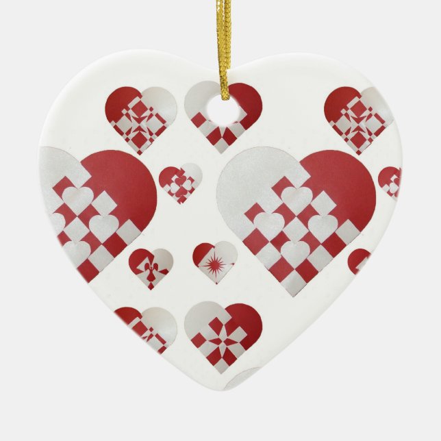 Ornements danois de coeurs de Noël (Devant)