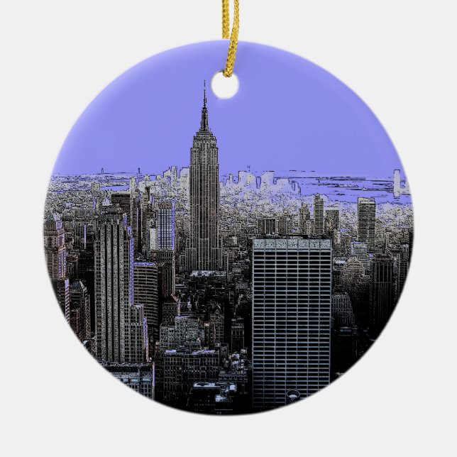 Ornements d'arbre de Noël à New York (Devant)