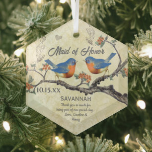 Ornements de demoiselle d'honneur Vintage Bluebird