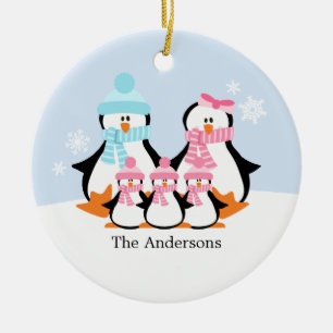 Ornements de famille de pingouins