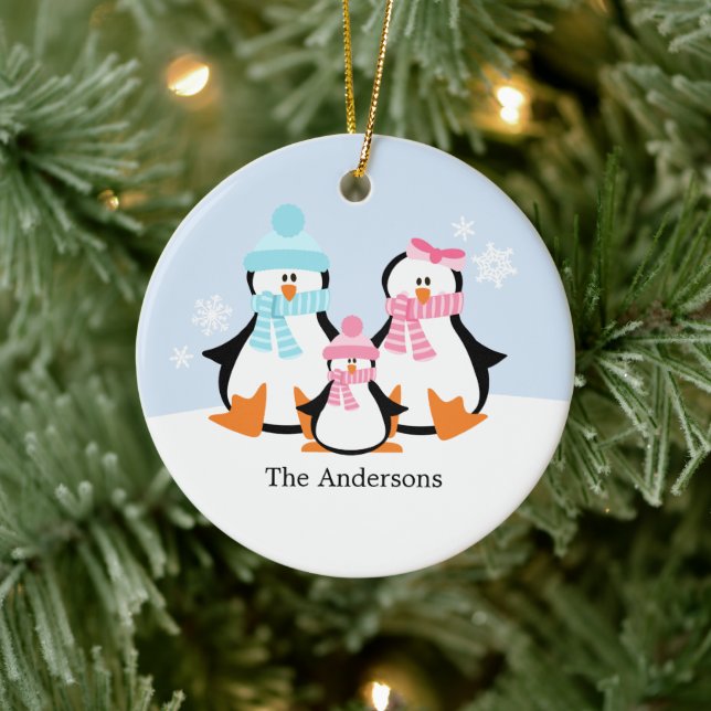 Ornements de famille de pingouins (Arbre)