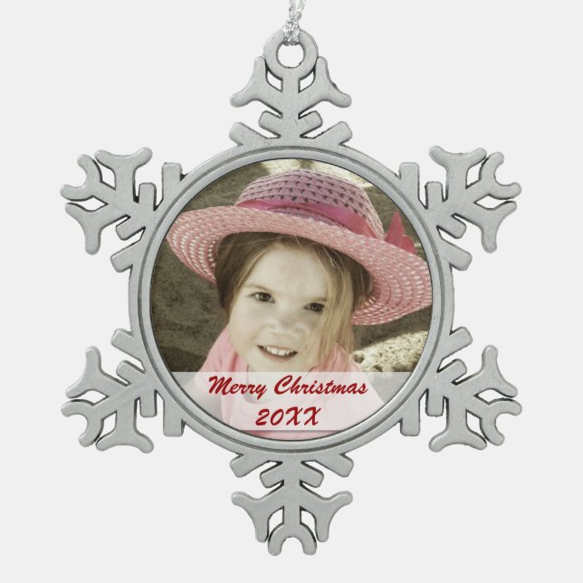 Ornements de flocon d'hiver de Pewter Photo Person (Devant)