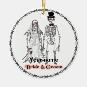 Ornements de mariage de squelette gothique