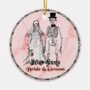 Ornements de mariage de squelette gothique