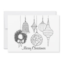 Ornements de Noël Carte de vacances à la couleur