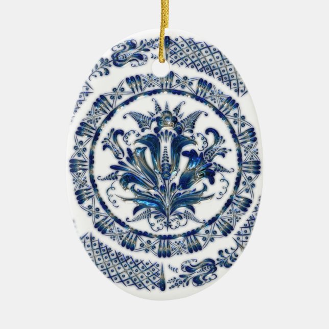 Ornements de Noël de bleu de cobalt (Devant)
