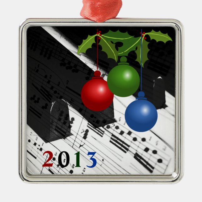 Ornements de Noël de clés et de notes | de piano (Devant)