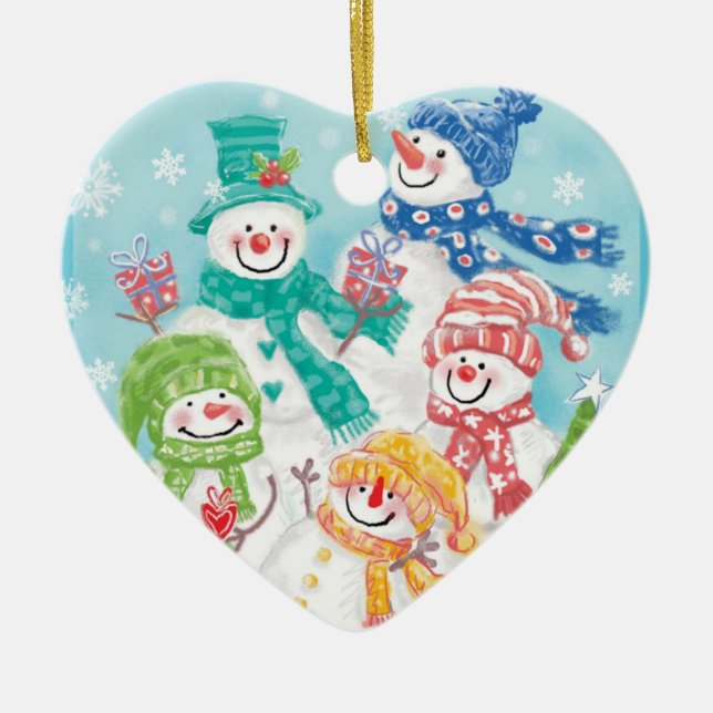 Ornements de Noël de la famille Snowman (Devant)
