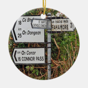 Ornements de Noël de panneaux routiers de Dingle