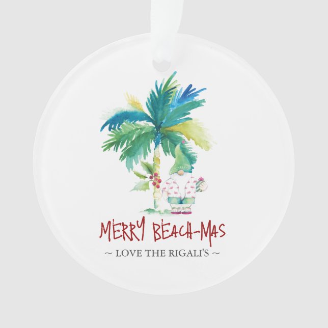 Ornements de Noël de plage customisés (devant)