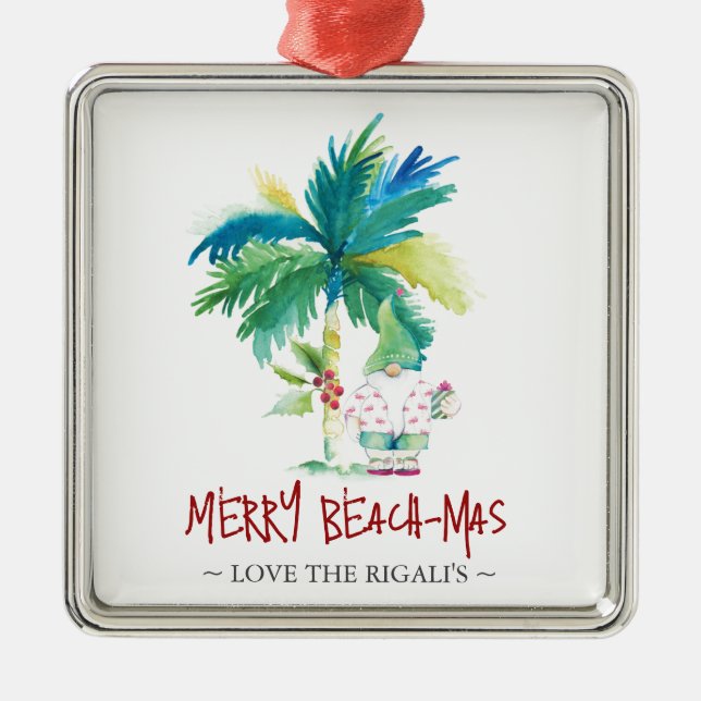 Ornements de Noël de plage personnalisés (Devant)
