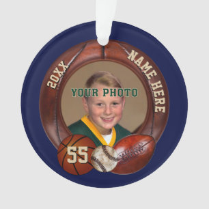 Ornements de Noël de sport personnalisés avec PHOT
