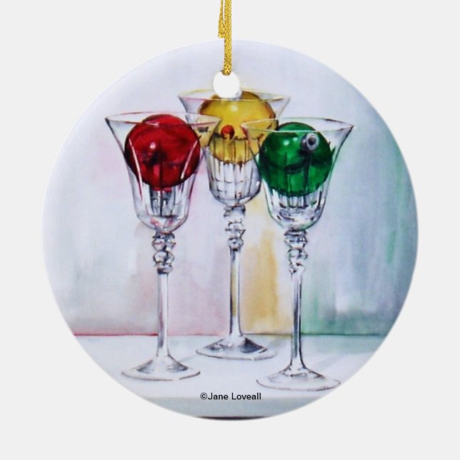Ornements de Noël en ornement en verre de vin (Dos)