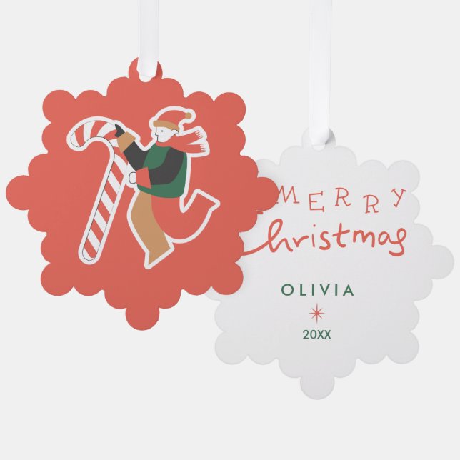 Ornements de Noël personnalisés - Vacances (Recto/Verso)