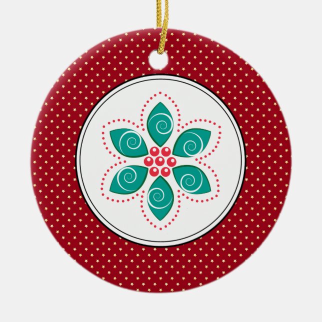 Ornements de Noël Poinsettia (Devant)