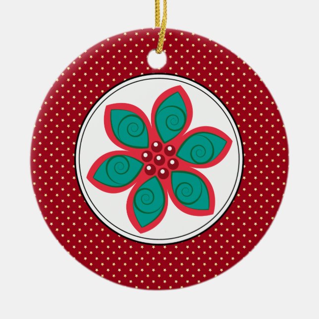 Ornements de Noël Poinsettia (Devant)