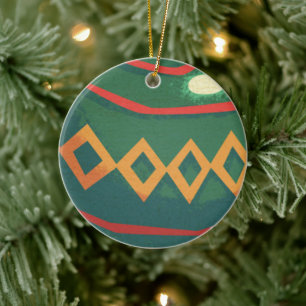 Ornements de Noël rétro rouge et vert