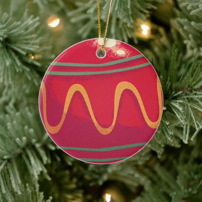 Ornements de Noël rétro rouge et vert (Arbre)