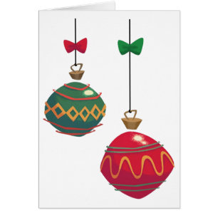 Ornements de Noël rétro rouge et vert