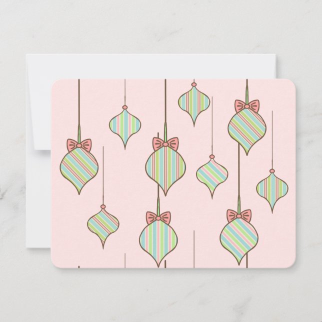 Ornements de Noël rose Invitations (Devant)