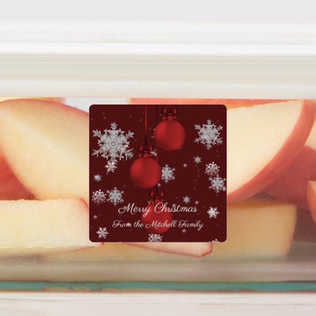 Ornements de Noël Rouge Étiquettes de boulangerie (Apposé)