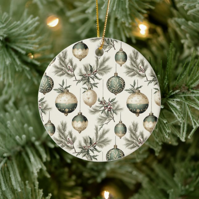 Ornements de Noël Sage Green et Gold (Arbre)