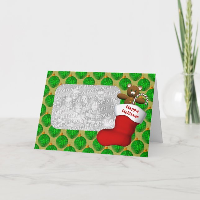 Ornements de Noël Stocker Carte photo de vacances (Devant)