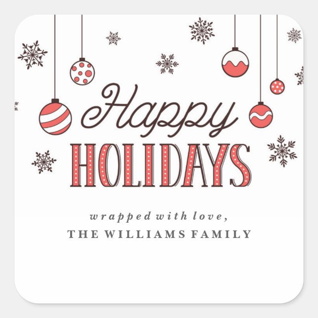 Ornements d'hiver Noël Présents Étiquettes (Devant)