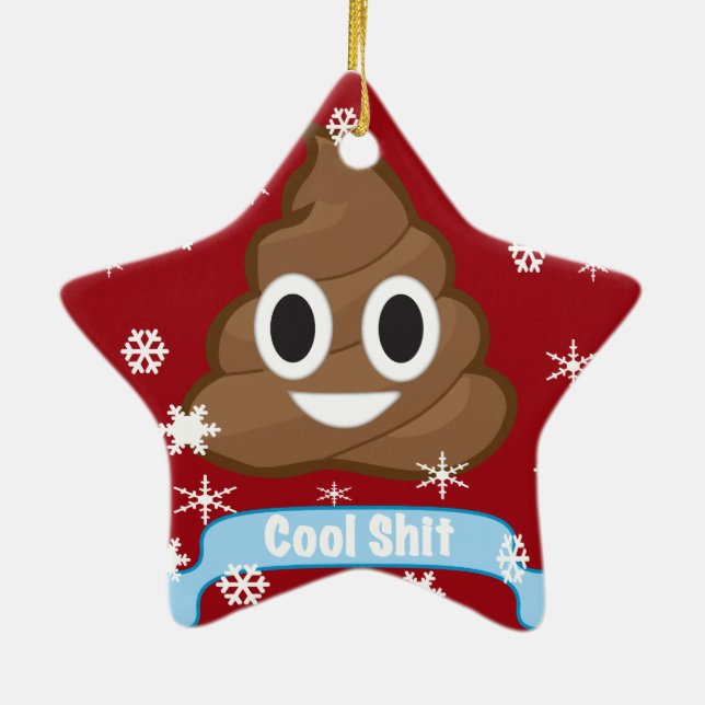 Ornements drôles de Noël d'Emoji de dunette (Dos)