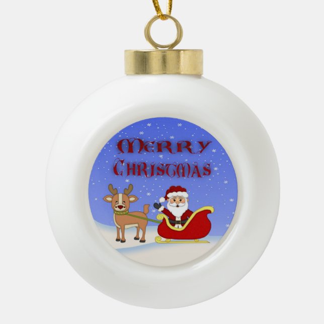 Ornements en céramique de boule de Père Noël de (Devant)
