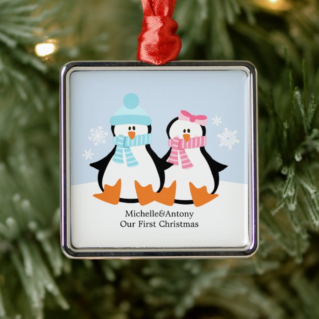 Ornements en couple de pingouins (Arbre)