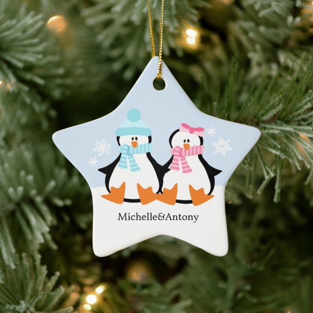 Ornements en couple de pingouins (Arbre)