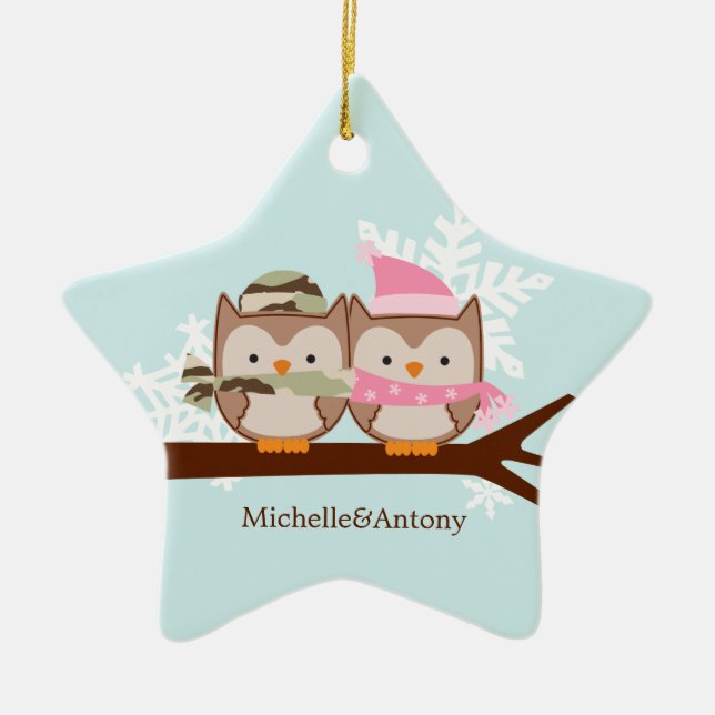 Ornements militaires de Noël de couples (Devant)