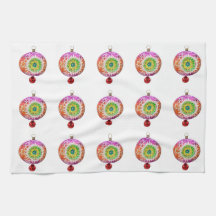 Ornements multicolores Serviettes de cuisine