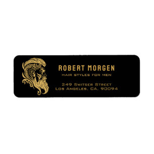 Ornements or coupe de cheveux pour hommes logo sur