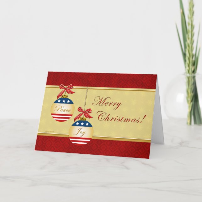 Ornements patriotiques Joyeux Noël Carte de voeux (Devant)