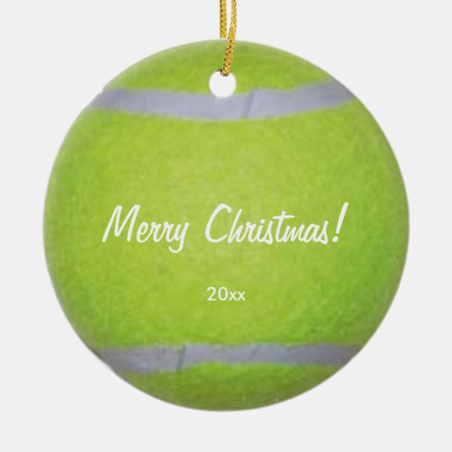 Ornements personnalisés de Noël de balle de tennis (Devant)