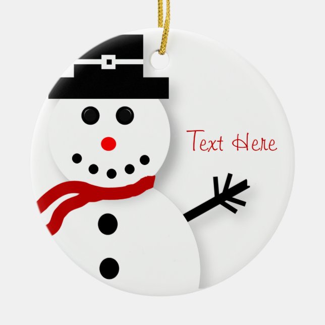 Ornements personnalisés de Noël de bonhomme de (Devant)