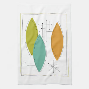 Ornements Retro Serviette de cuisine du milieu du 