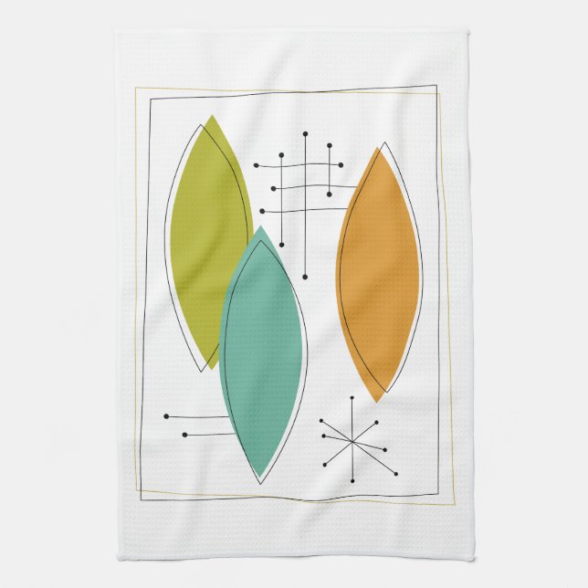 Ornements Retro Serviette de cuisine du milieu du  (Vertical)
