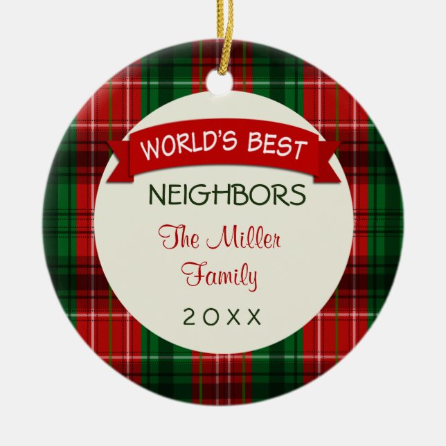 Ornements voisins de cadeau de Noël de plaid de (Devant)