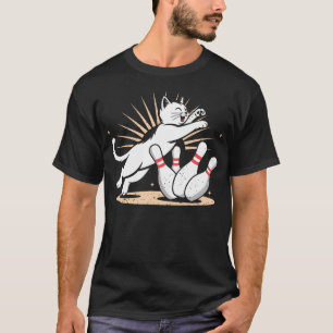 Ornery Alley Cat Tipping Pins Funny Bowling Attir T-Shirt