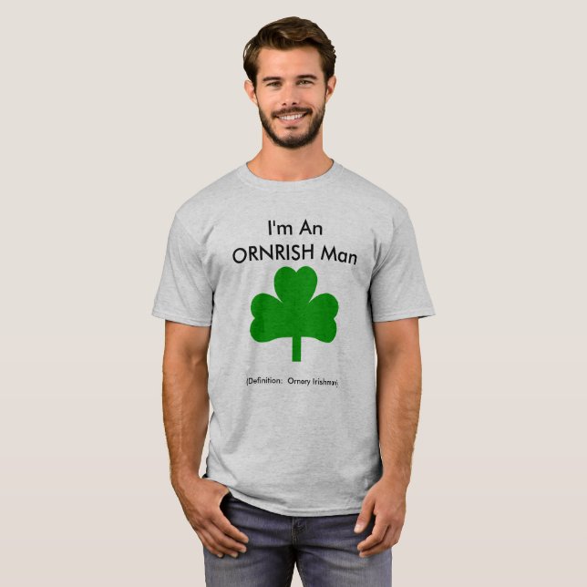 Ornery Irishman Mens T-Shirt Shamrock (Front Full)