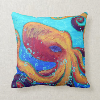 Ornery Octopus Throw Pillow