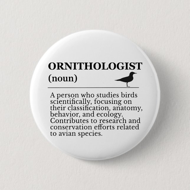 Ornithologist Definition - Vogelkunde (Birdwatchin 2 Inch Round Button (Front)
