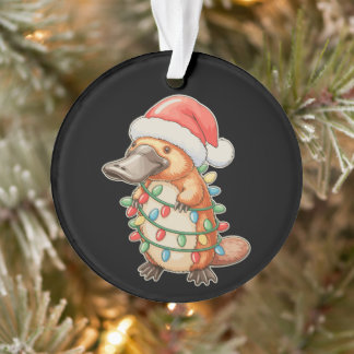 Ornithorynque Chapeau de Père Noël Lumières de Noë