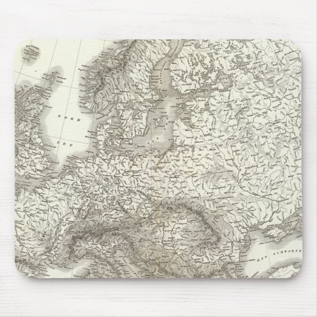 Orograph Europa - Physical Map of Europe Mouse Pad (Front)