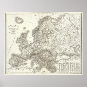 Orograph Europa - Physical Map of Europe Poster