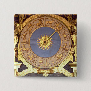 Orologio Zodicale (Zodiac Clock) (fresco and gilde 2 Inch Square Button